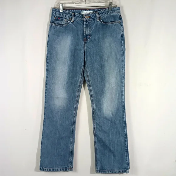Tommy Hilfiger Lorider Zip Bootcut Blue Jeans Women's Size 10 Light Wash Denim - Picture 2 of 4